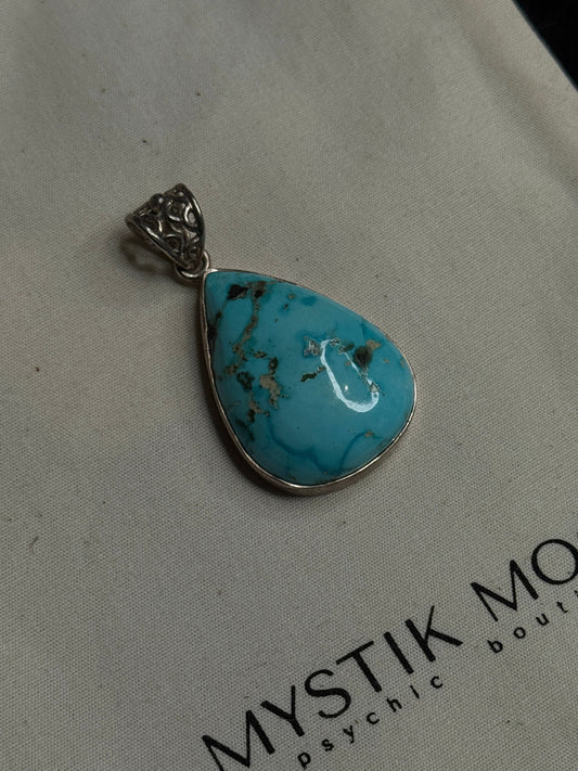 Natural Turquoise Teardrop pendant