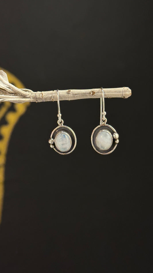 Cosmic Halo Moonstone earrings