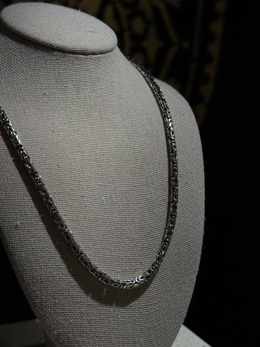 Handmade Byzantine Chain in Sterling Silver – 18”