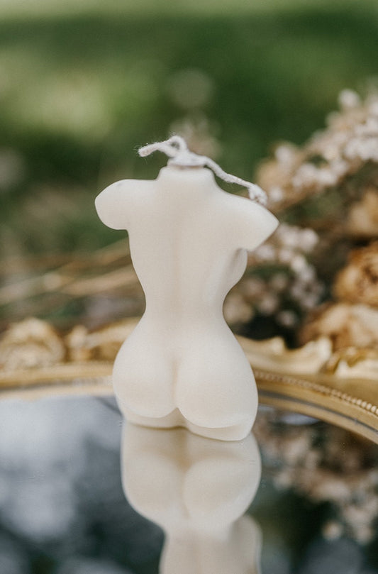 female body candle made of soy wax, aestetic home decor
