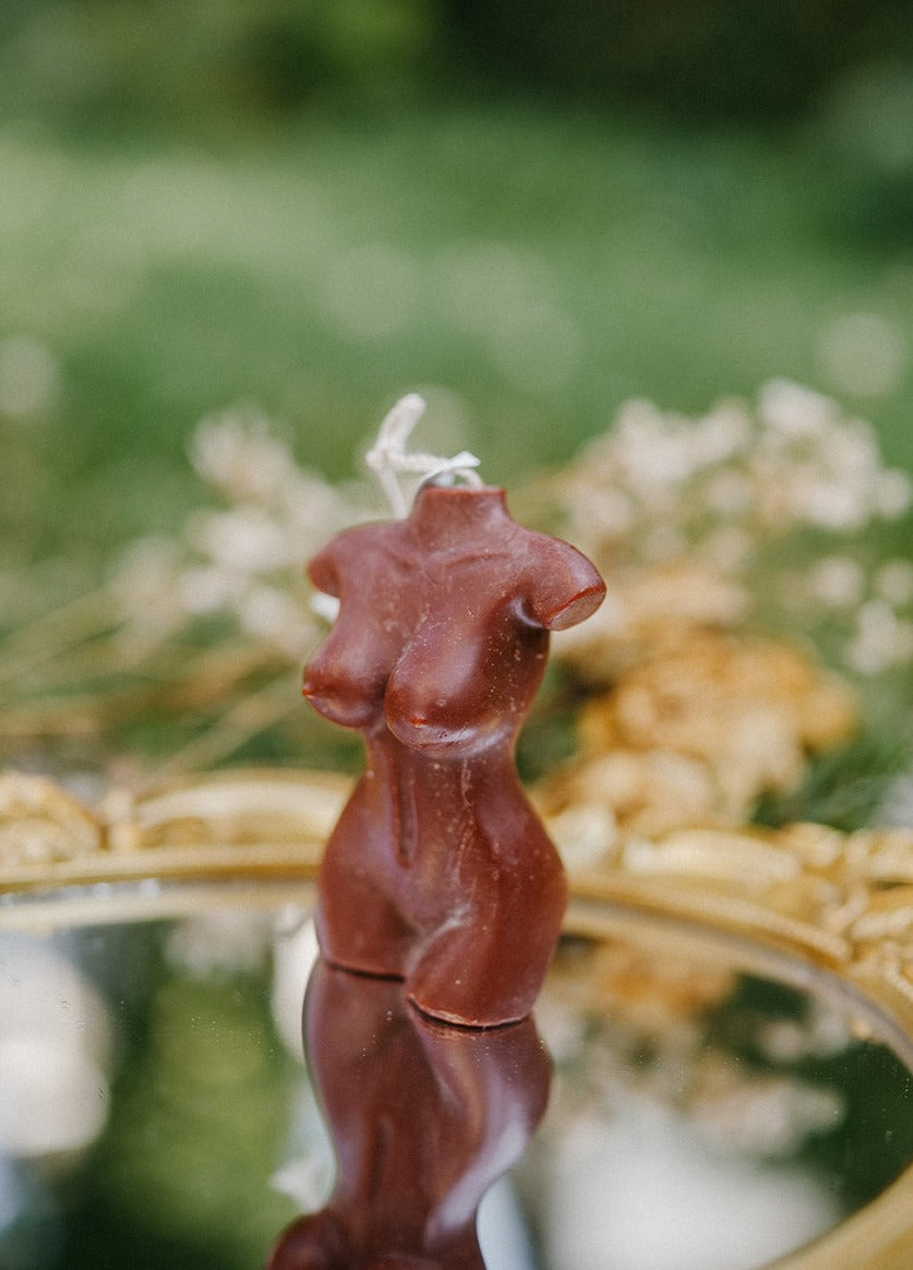 female body candle made of soy wax, aestetic home decor