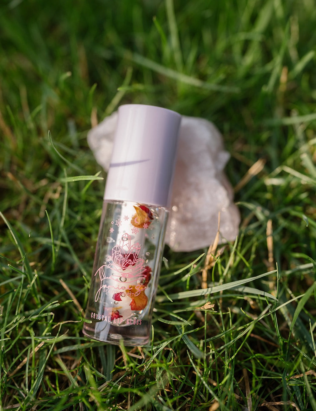 rose quartz crystal infused lip gloss