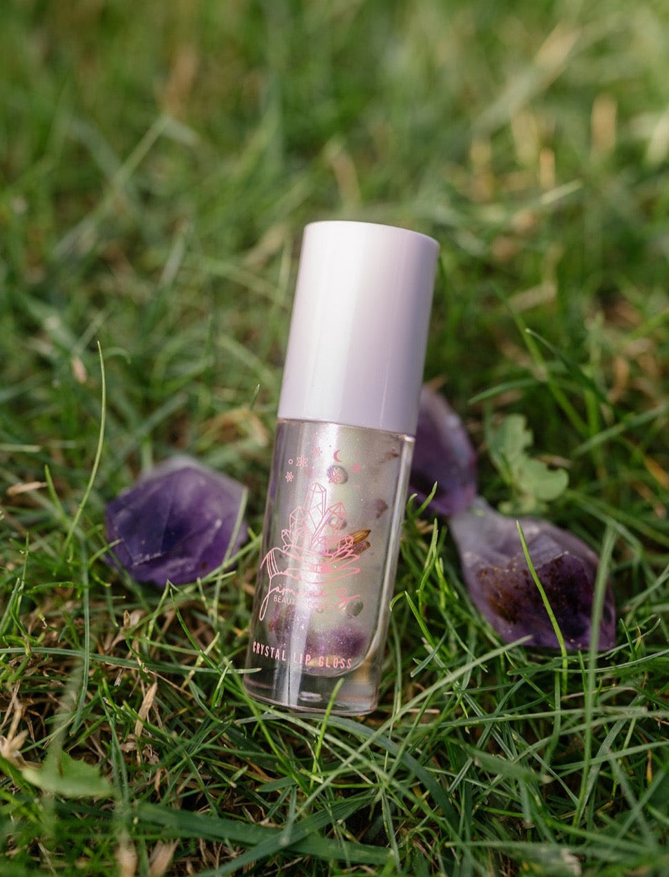 amethyst crystal infused lip gloss