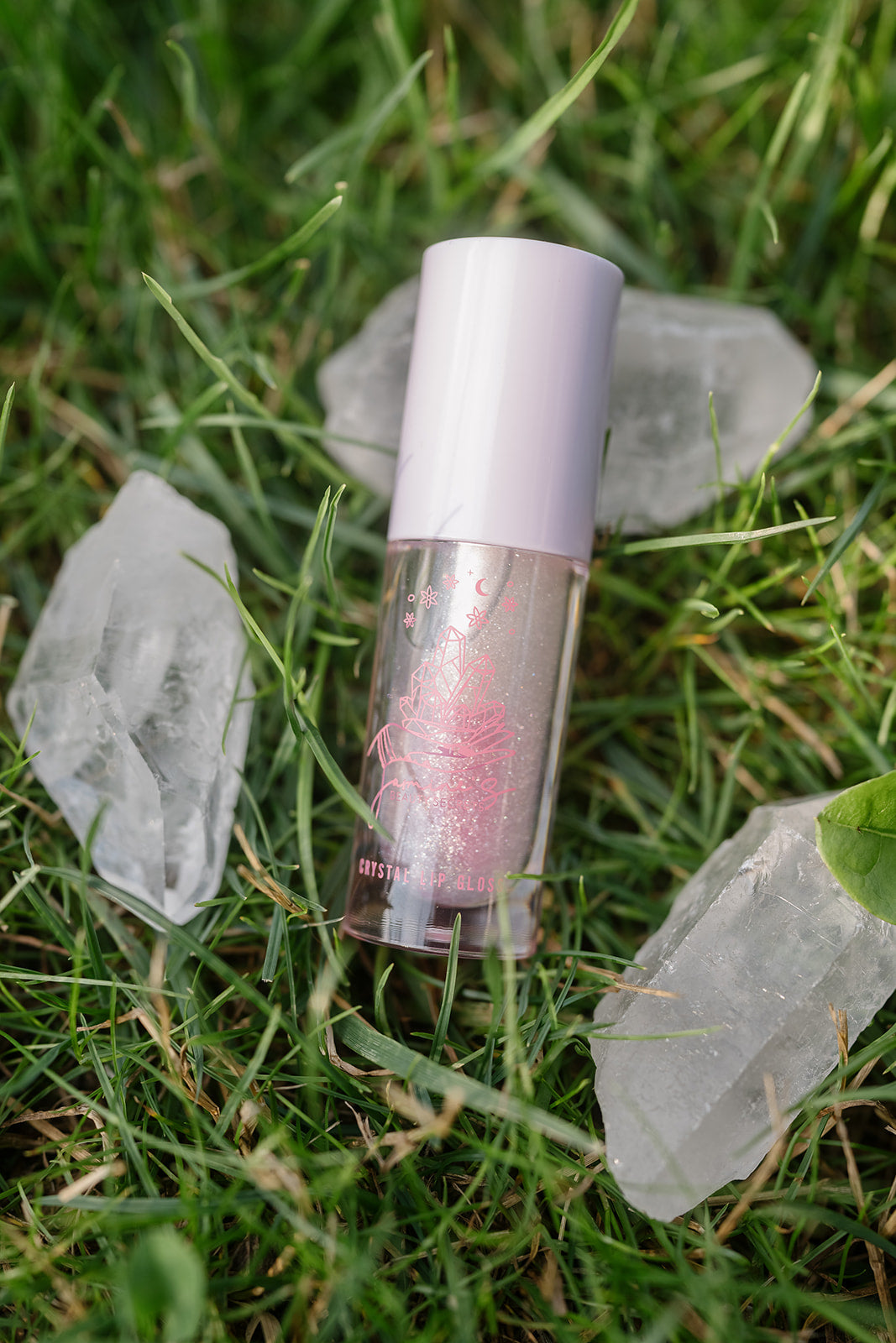 clear quartz crystal infused lip gloss
