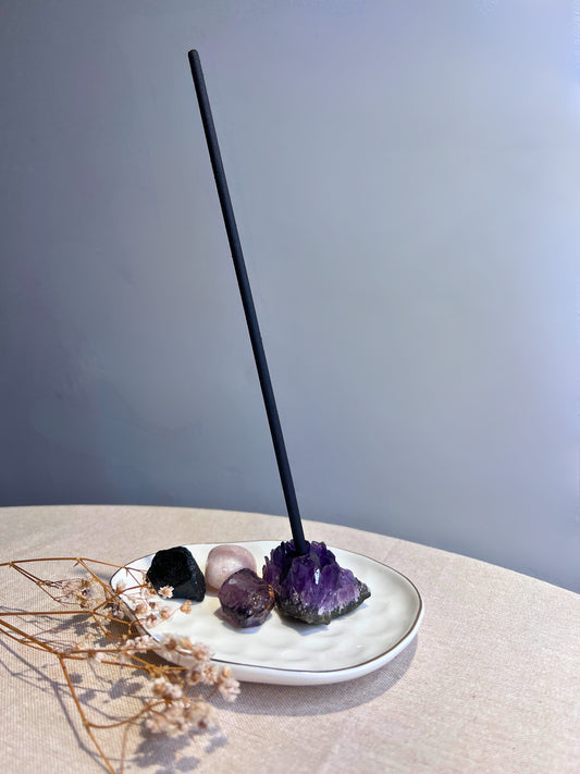 Amethyst incense holder