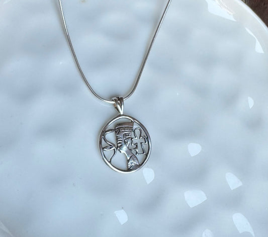 Egyptian God / Anch/ Snake Silver Pendant