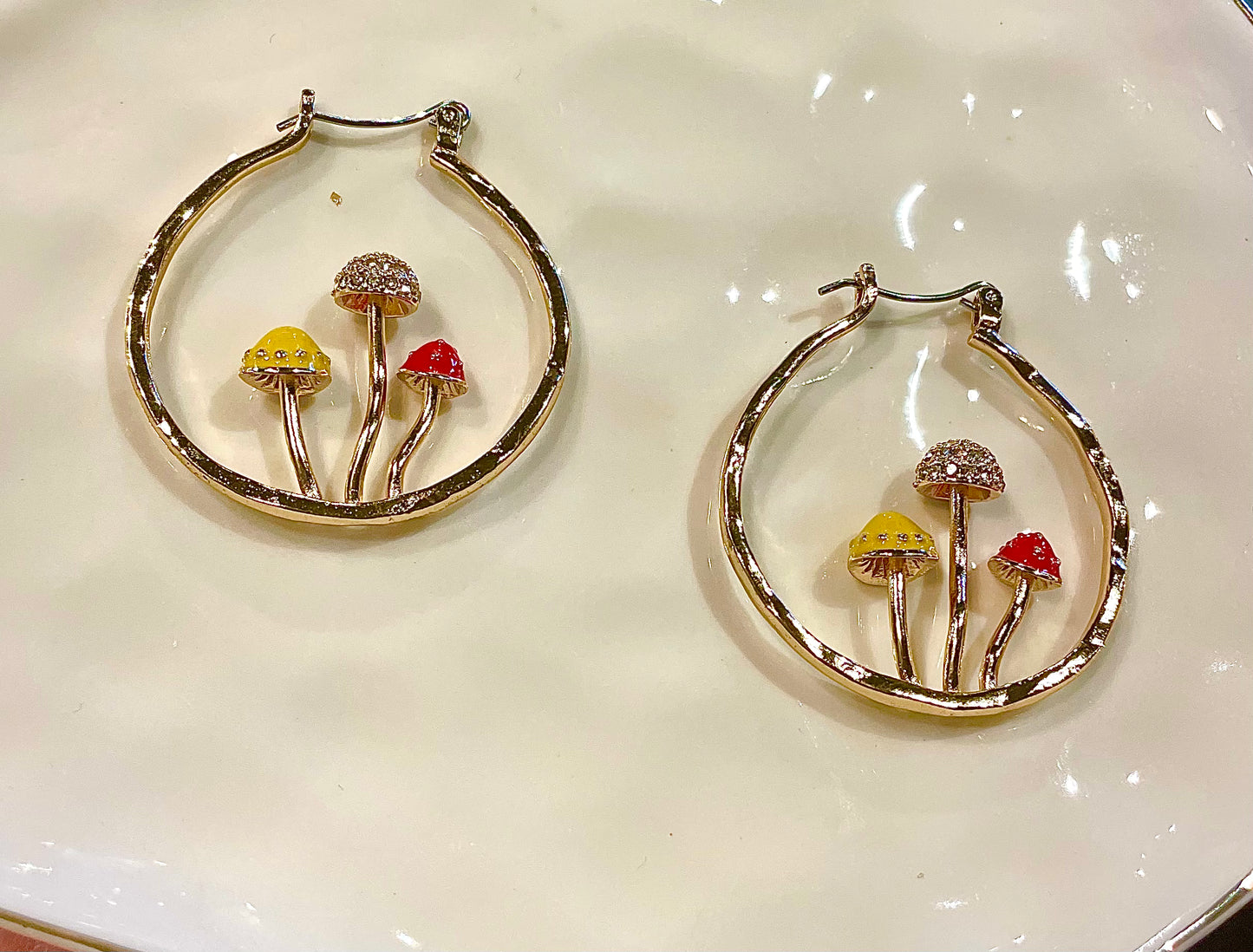 Growing Mushrooms Gold Hoops