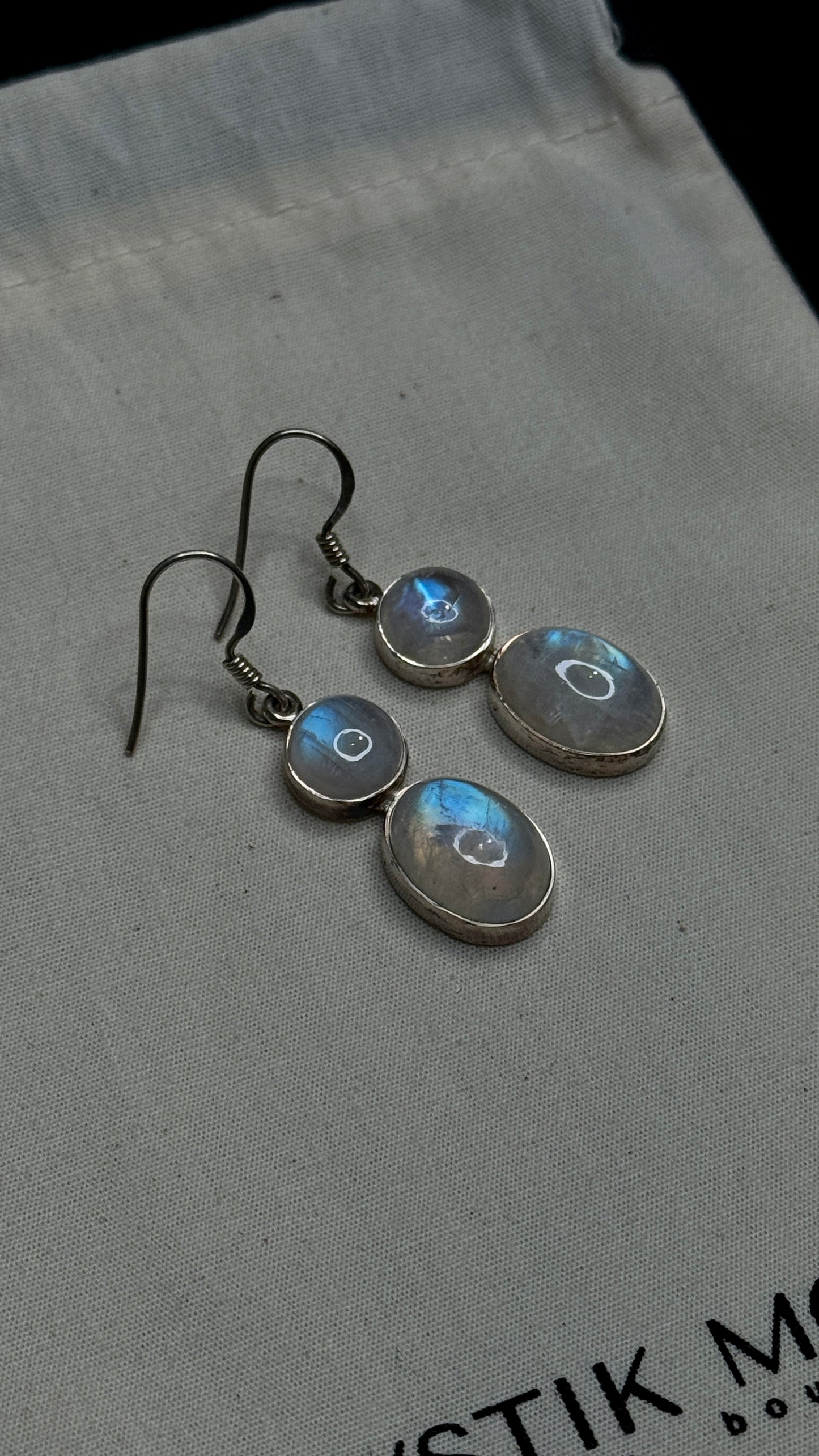 Moonstone Double Oval Earrings