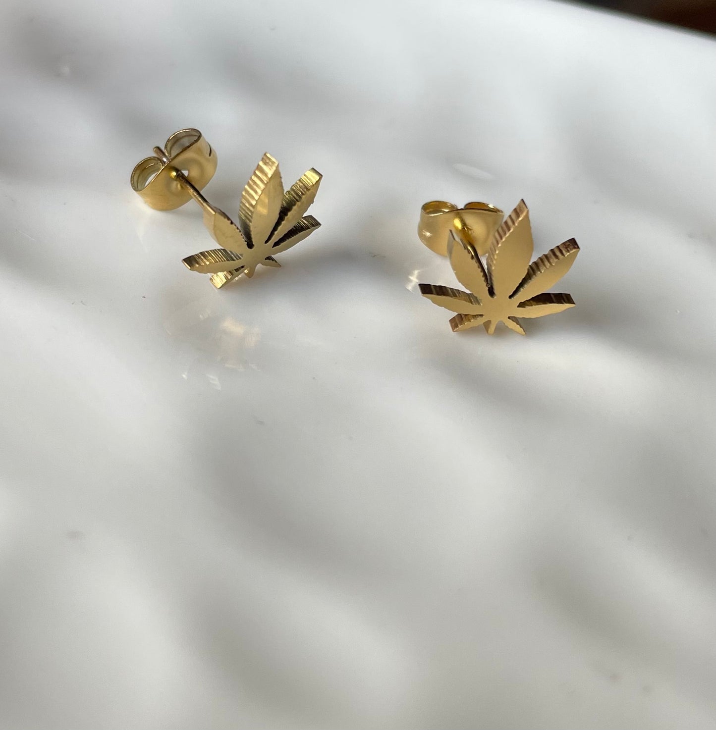 The Queen of Weed gold stud earrings