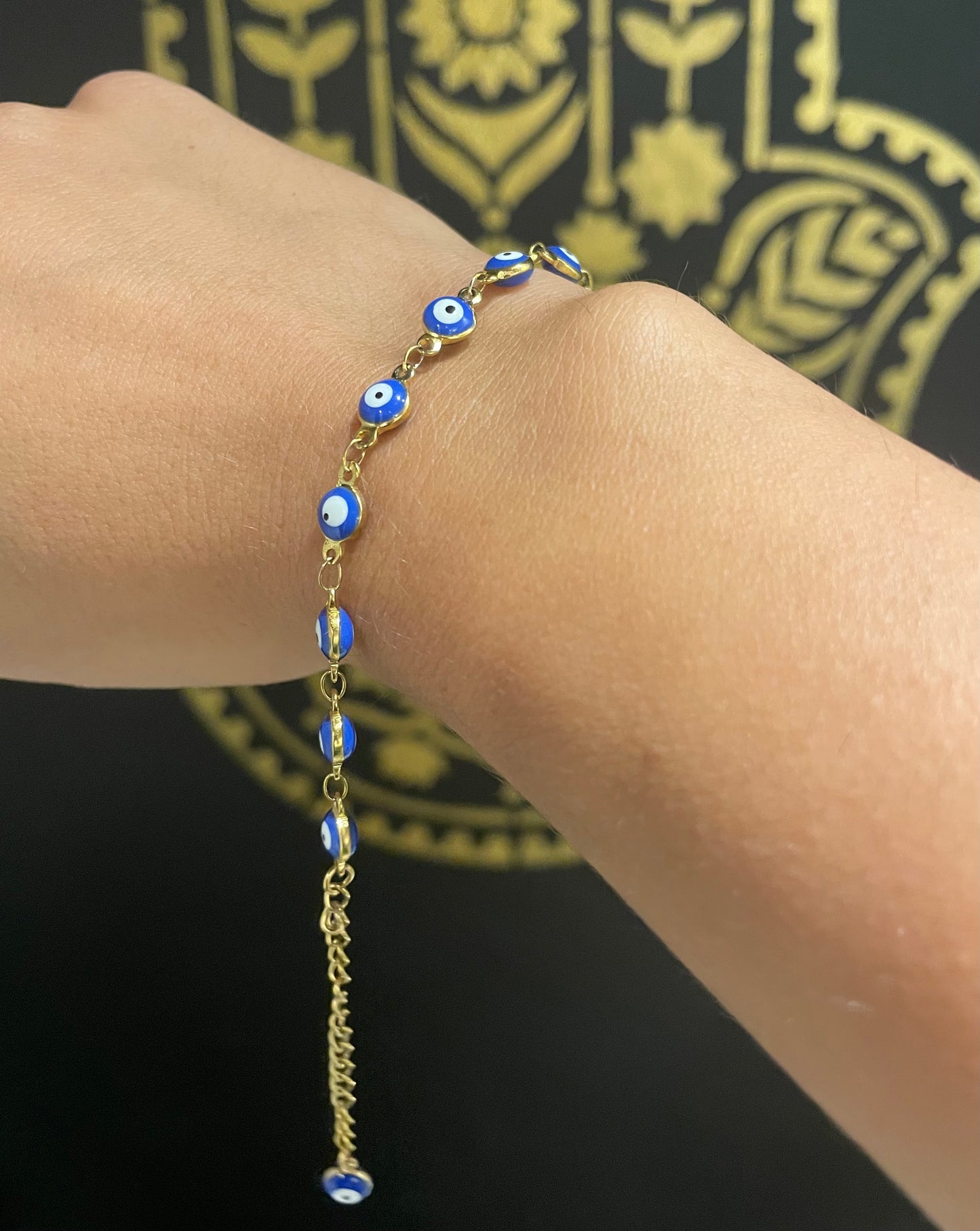 Keep away evil eye gold bracelet