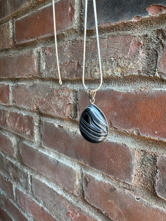 Black Lace Agate Pendant