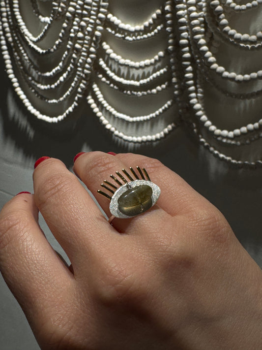 OPEN EYE Larimar ring