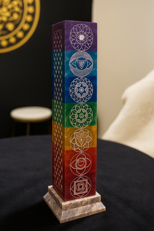 Chakra tower incense holder standing