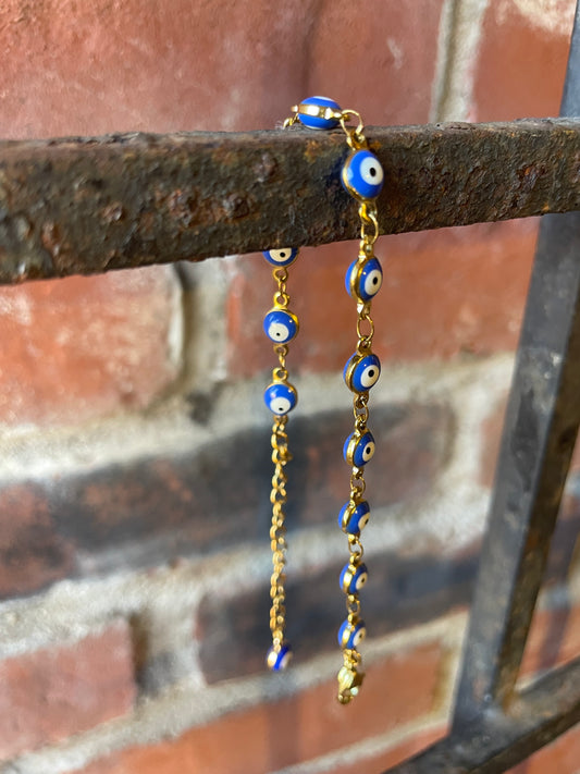 Keep away evil eye gold bracelet