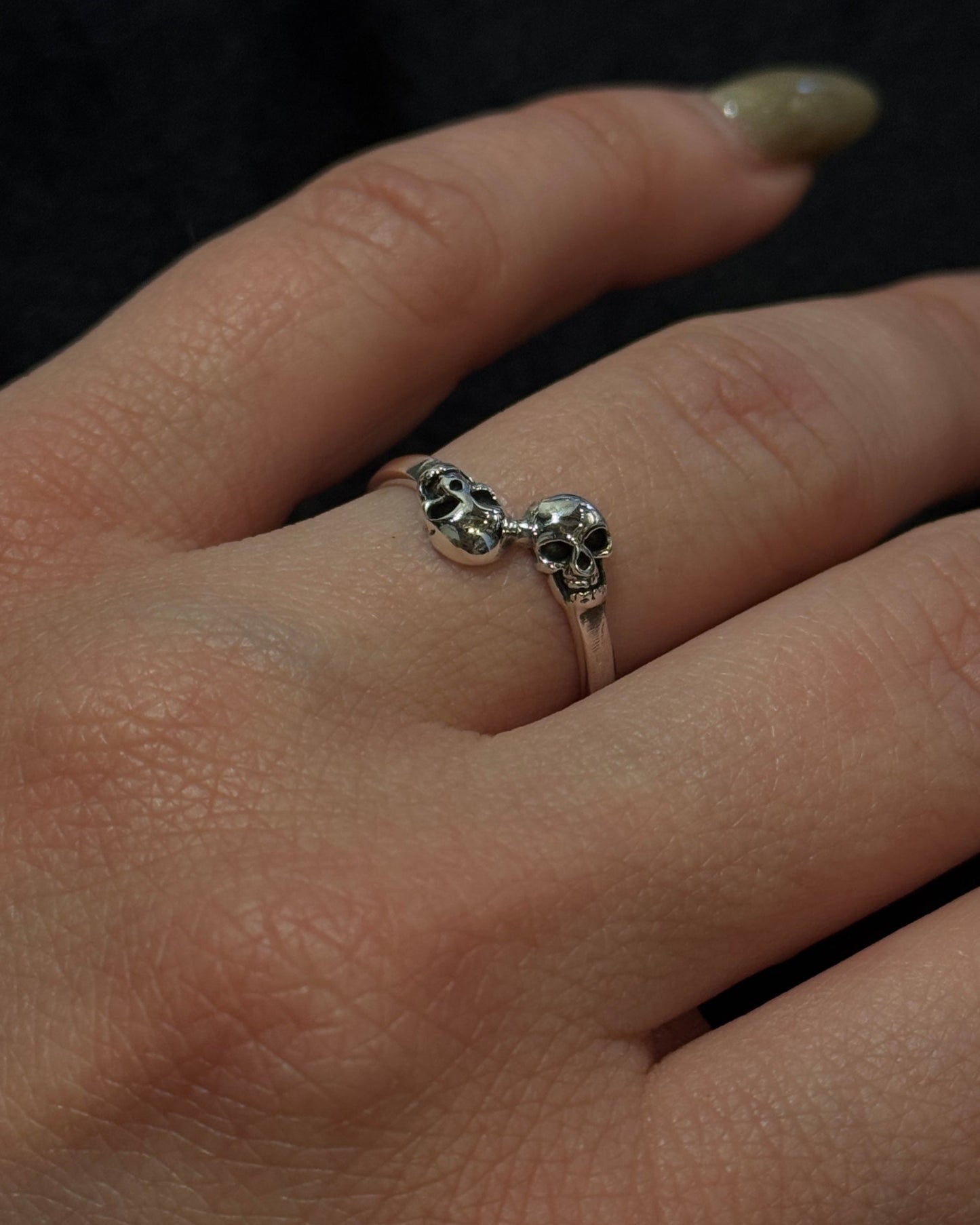 Skull couple Silver Ring