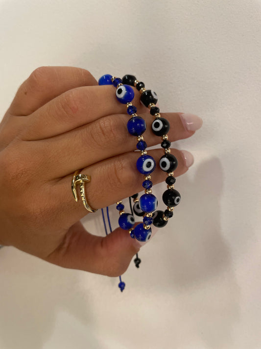 Evil Eye round beaded bracelet