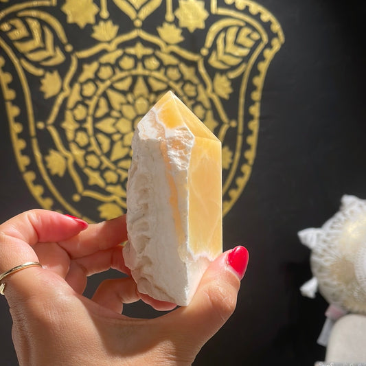 Yellow Calcite Raw Tower