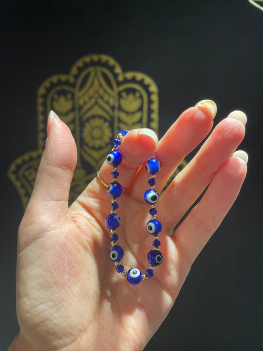 Evil Eye round beaded bracelet