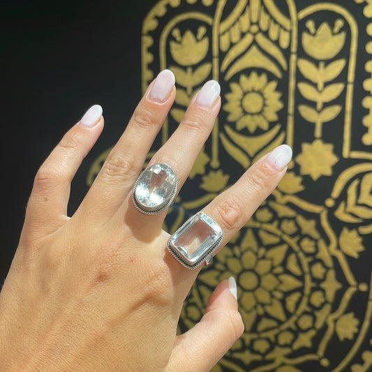 Clear Quartz Sterling Silver Ring