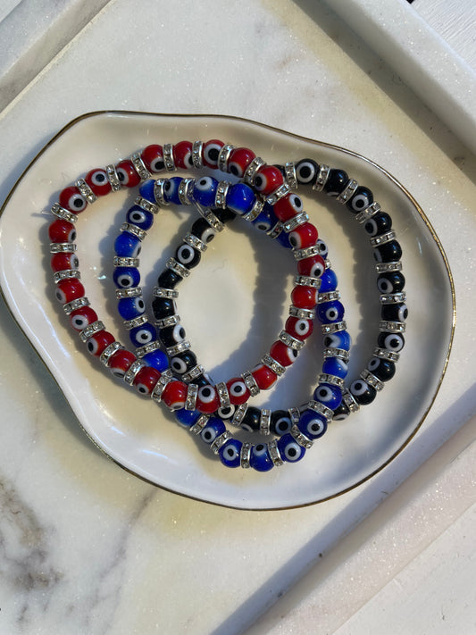 Evil eye small glass beads bracelet