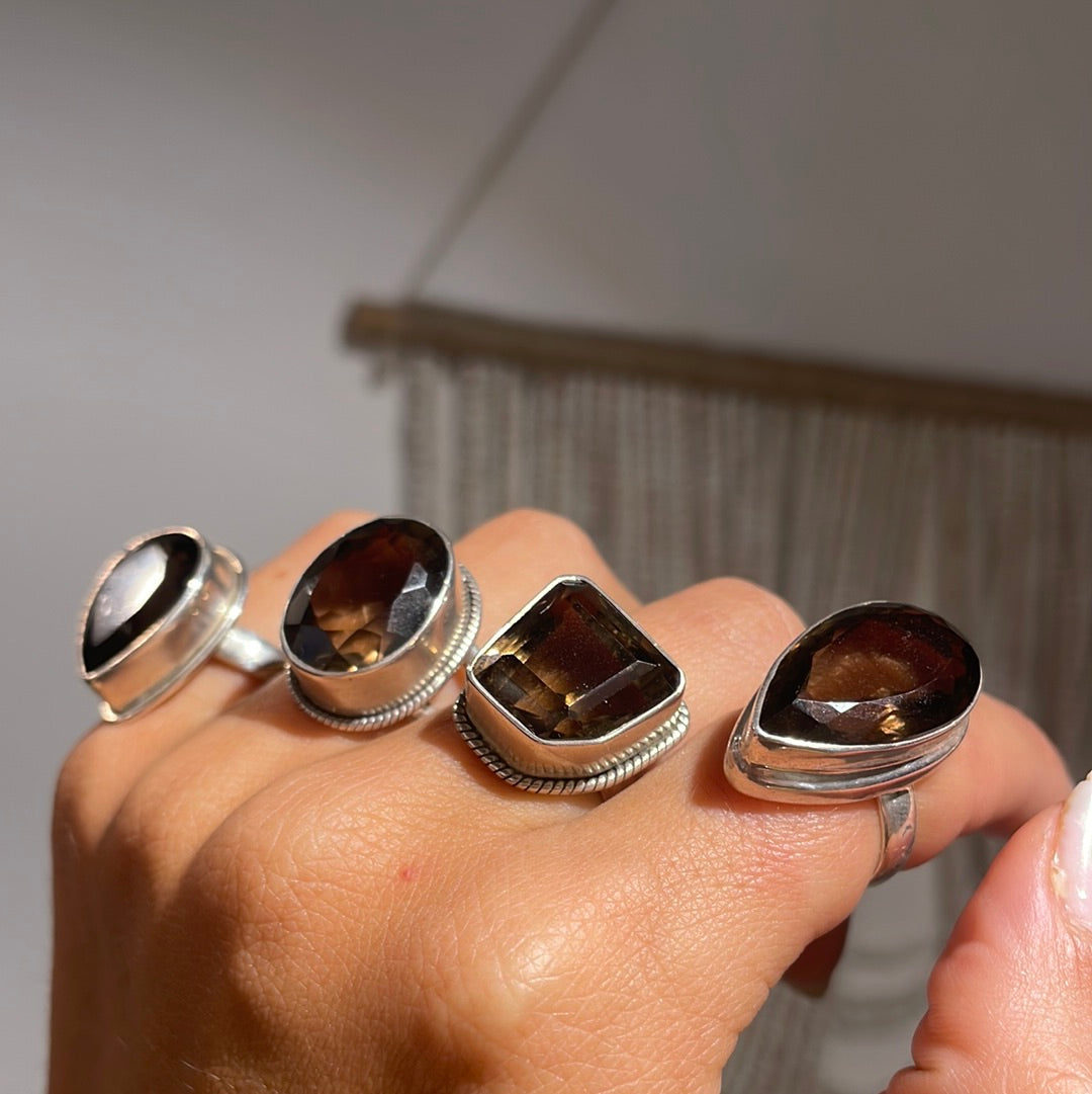 Smokey Quartz Sterling Silver Ring