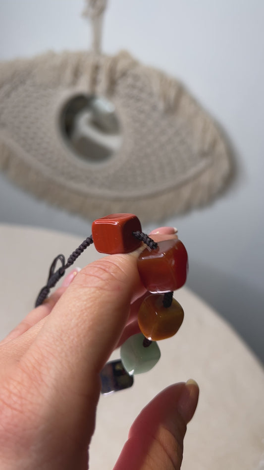 Chakra bracelet with chunk crystals