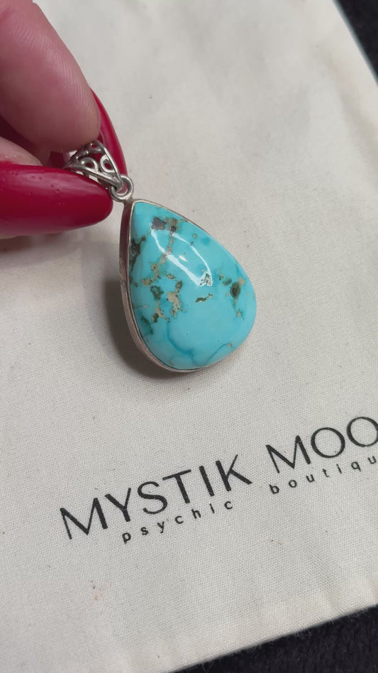Natural Turquoise Teardrop pendant