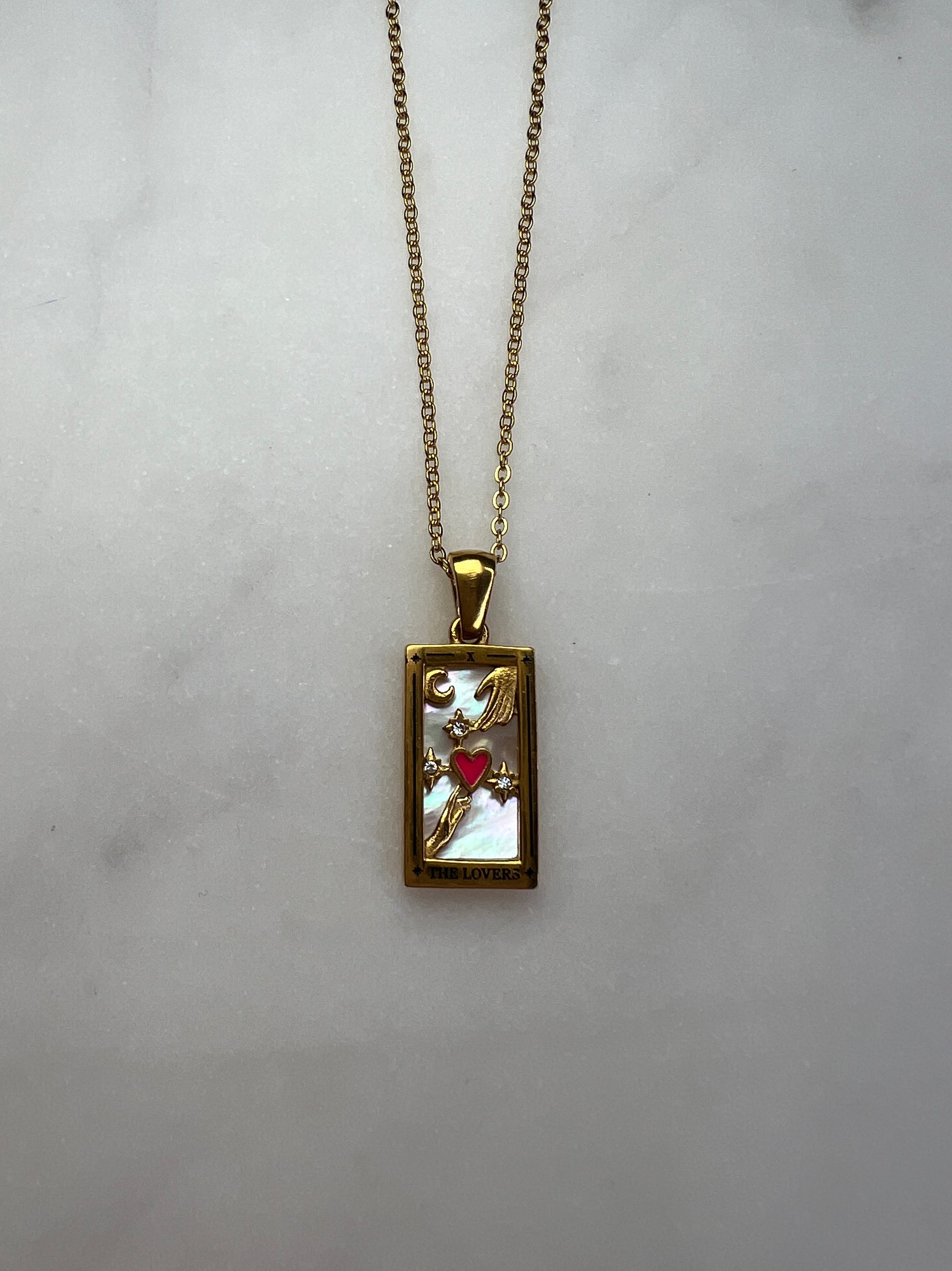 lovers tarot necklace